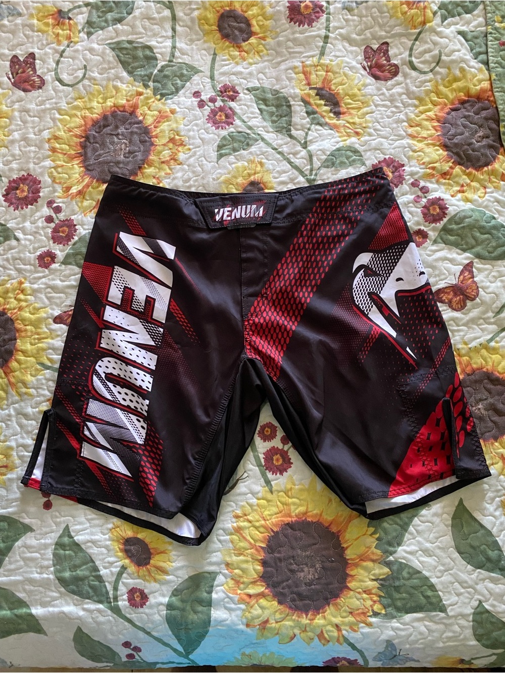 Men's Venum MMA Black & Red Fight Shorts